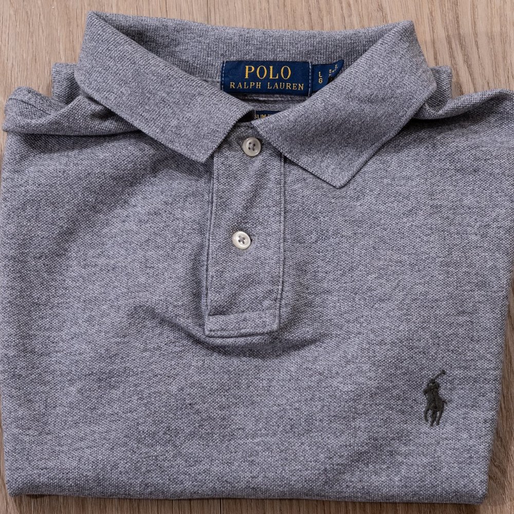 Ralph Lauren Black Short Sleeve Polo - Size L - Mint Condition - Slim Fit